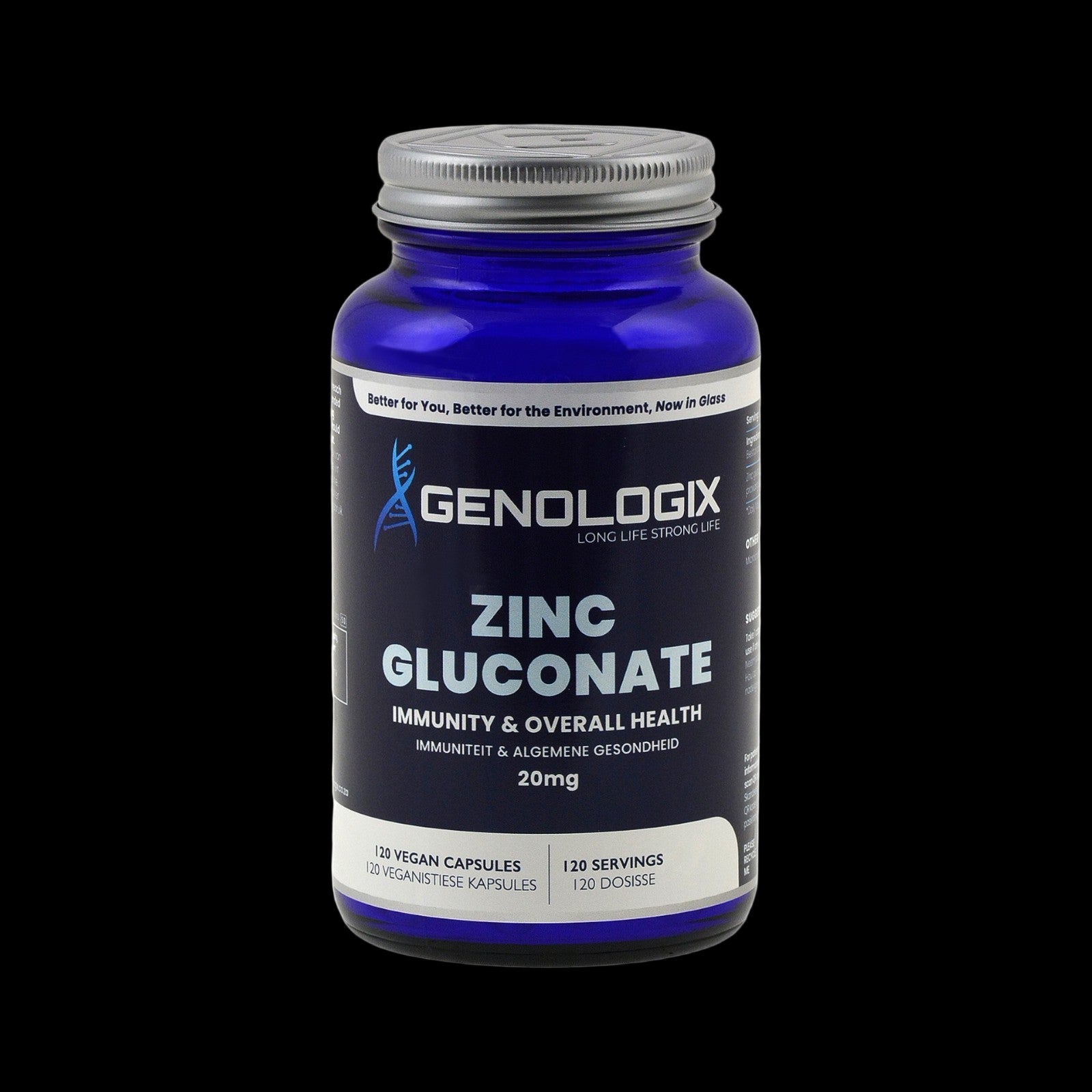 Genologix - Zinc Gluconate 20mg (120 servings x 120 capsules)