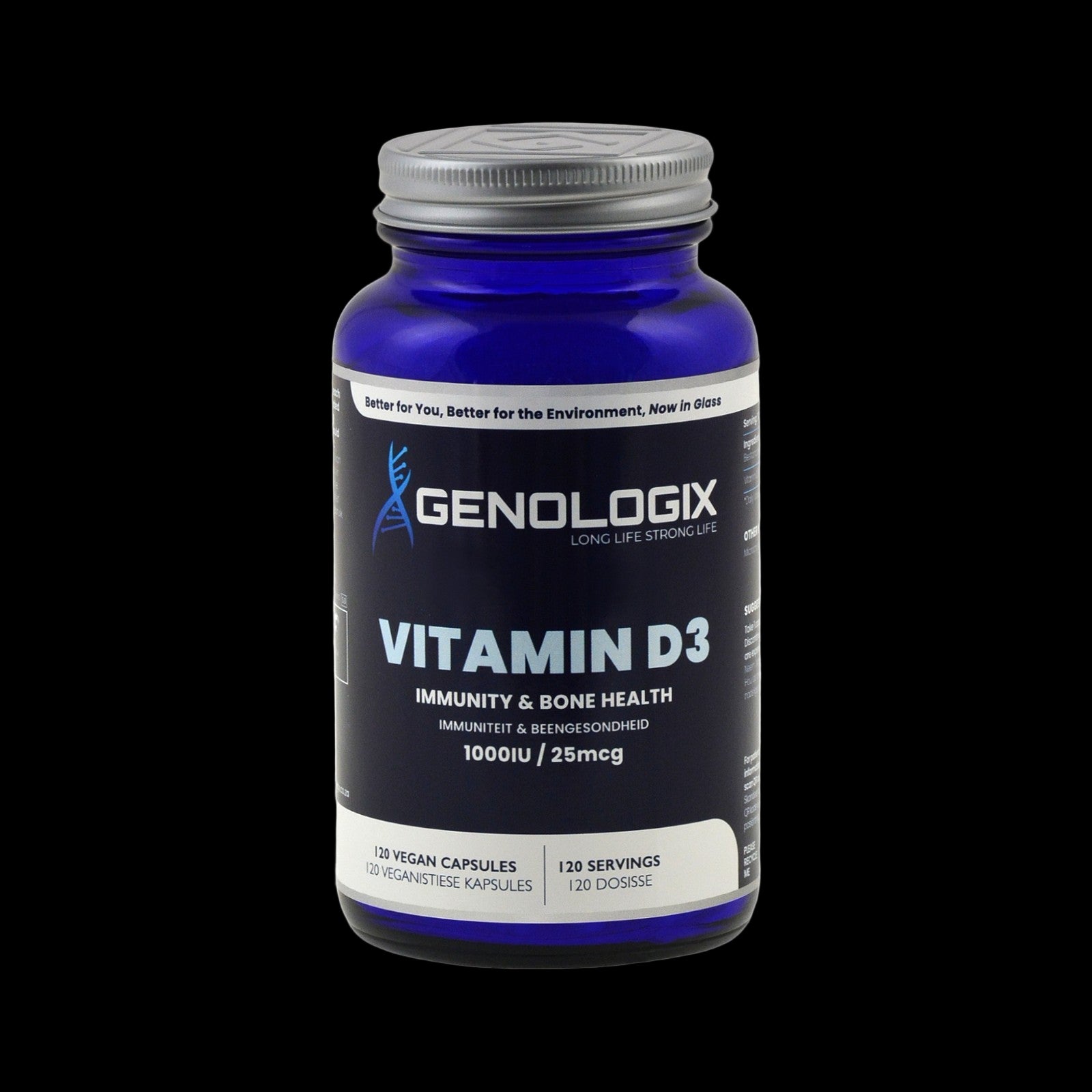 Genologix - Vitamin D3 1000 IU 25mcg 120 Servings x 120 Capsules
