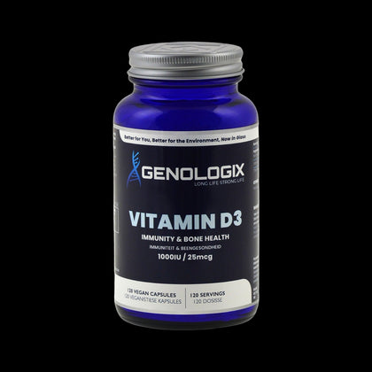Genologix - Vitamin D3 1000 IU 25mcg 120 Servings x 120 Capsules